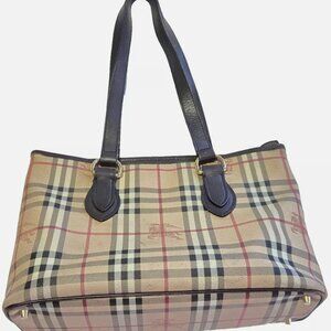 BURBERRY Nova Check Coated Canvas Top Zip Tote Vintage